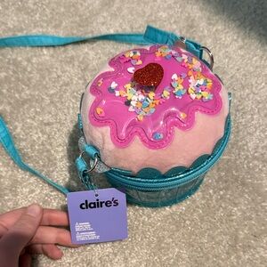 Claire's Cupcake Bag with Rainbow Heart Sprinkles